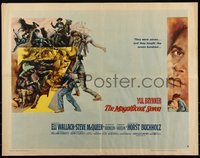 6w0984 MAGNIFICENT SEVEN style B 1/2sh 1960 Brynner, McQueen, Sturges 7 Samurai cowboy remake!