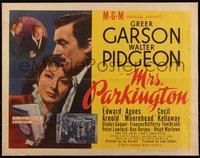 6w0988 MRS. PARKINGTON style A 1/2sh 1944 close up of Greer Garson & Walter Pidgeon, ultra rare!