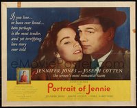 6w0995 PORTRAIT OF JENNIE 1/2sh 1949 great c/u of Joseph Cotten & Jennifer Jones!