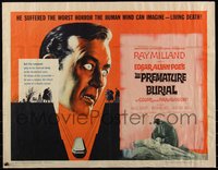 6w0996 PREMATURE BURIAL 1/2sh 1962 Edgar Allan Poe, Reynold Brown art, Ray Milland buried alive!