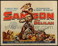 6w1002 SAMSON & DELILAH style B 1/2sh R1959 Victor Mature, Cecil B. DeMille classic, ultra rare!