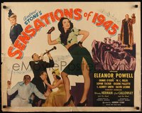 6w1004 SENSATIONS OF 1945 1/2sh 1944 Eleanor Powell, Woody Herman, W.C. Fields, Cab Calloway, rare!