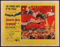 6w1016 TRAPEZE style A 1/2sh 1956 circus art of Burt Lancaster, Gina Lollobrigida & Tony Curtis!