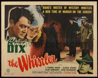 6w1023 WHISTLER style B 1/2sh 1944 Richard Dix, radio's master of mystery now on the screen, rare!