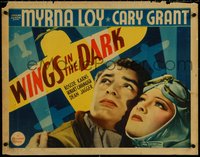 6w1024 WINGS IN THE DARK style A 1/2sh 1934 engineer Cary Grant & pilot Myrna Loy, ultra rare!