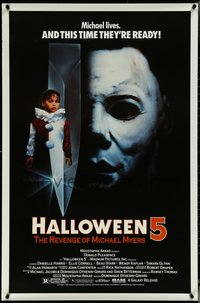 6w0440 HALLOWEEN 5 1sh 1989 The Revenge of Michael Myers, cool horror image!