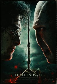 6w0442 HARRY POTTER & THE DEATHLY HALLOWS PART 2 teaser DS 1sh 2011 Radcliffe & Fiennes face-off!