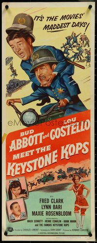 6w0658 ABBOTT & COSTELLO MEET THE KEYSTONE KOPS insert 1955 Bud & Lou in the movies' maddest days!