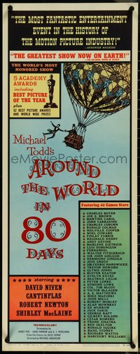 6w0667 AROUND THE WORLD IN 80 DAYS insert 1958 world's most honored show, cool balloon art!