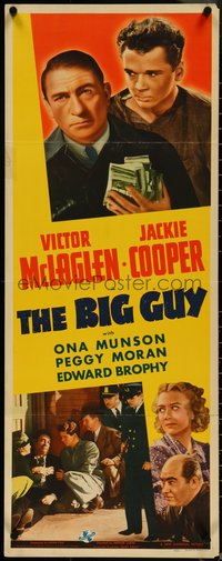 6w0678 BIG GUY insert 1939 Victor McLaglen, Jackie Cooper, Ona Munson, Lubin, ultra rare!