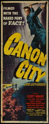 6w0692 CANON CITY insert 1948 first Scott Brady, prison break, naked fury of fact, ultra rare!