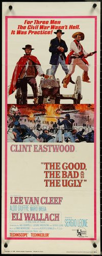 6w0739 GOOD, THE BAD & THE UGLY insert 1968 Clint Eastwood, Lee Van Cleef, Wallach, Leone classic!