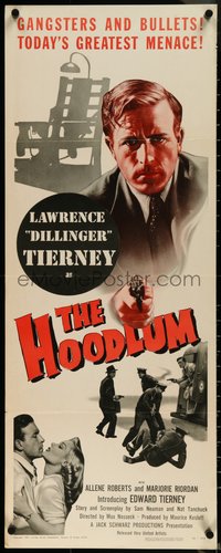 6w0742 HOODLUM insert 1951 film noir, Lawrence Tierney with gun & the electric chair, ultra rare!