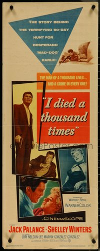 6w0743 I DIED A THOUSAND TIMES insert 1955 Jack Palance & sexy Shelley Winters, Lee Marvin!