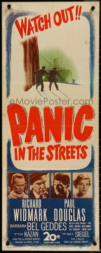 6w0755 PANIC IN THE STREETS insert 1950 Richard Widmark, Jack Palance, Elia Kazan film noir!