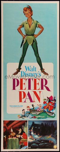6w0756 PETER PAN insert R1976 Walt Disney animated cartoon fantasy classic, great full-length art!