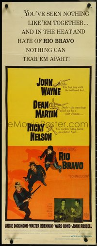 6w0759 RIO BRAVO insert 1959 John Wayne, Ricky Nelson, Dean Martin, Walter Brennan, Howard Hawks