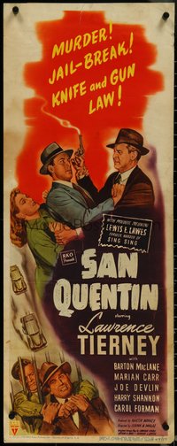 6w0762 SAN QUENTIN insert 1947 art of Lawrence Tierney in maximum security prison, film noir!