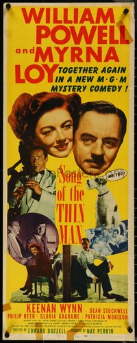 6w0767 SONG OF THE THIN MAN insert 1947 William Powell, Myrna Loy, and Asta the dog too!