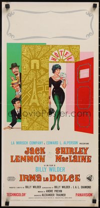 6w0640 IRMA LA DOUCE Italian locandina 1963 Billy Wilder, Shirley MacLaine & Jack Lemmon, rare!