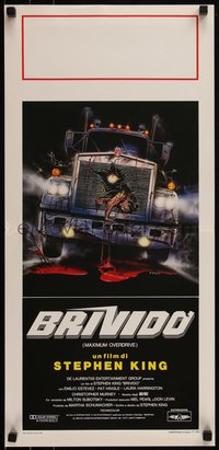 6w0646 MAXIMUM OVERDRIVE Italian locandina 1986 Stephen King, different Sciotti art, ultra rare!