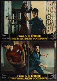 6w0830 RETURN OF THE DRAGON set of 5 Italian 18x26 pbustas 1973 Bruce Lee kung fu classic!