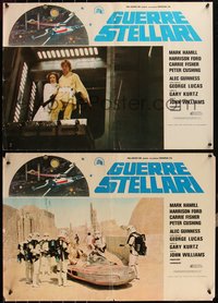 6w0831 STAR WARS set of 5 Italian 19x27 pbustas 1977 A New Hope, Lucas epic, Luke, Leia, cool art!