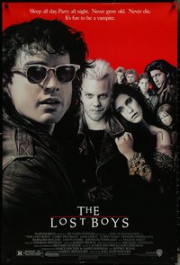 6w0486 LOST BOYS 1sh 1987 teen vampire Kiefer Sutherland, Jason Patric, directed by Joel Schumacher!