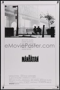 6w0495 MANHATTAN style B 1sh 1979 classic image of Woody Allen & Diane Keaton by bridge!