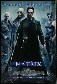 6w0499 MATRIX advance DS 1sh 1999 Keanu Reeves, Carrie-Anne Moss, Laurence Fishburne, Wachowskis!