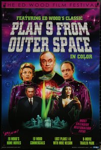 6w0231 PLAN 9 FROM OUTER SPACE signed 26x39 video poster R2006 by Conrad Brooks!