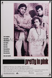 6w0531 PRETTY IN PINK 1sh 1986 great portrait of Molly Ringwald, Andrew McCarthy & Jon Cryer!