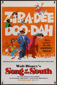 6w0574 SONG OF THE SOUTH 1sh R1972 Walt Disney, Uncle Remus, Br'er Rabbit & Bear, zip-a-dee doo-dah!