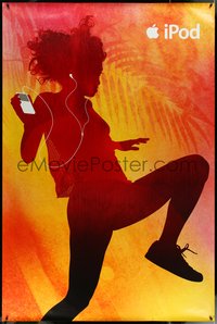6w0058 APPLE 48x72 advertising poster 2007 iPod silhouette image of dancer with iPod, ultra rare!