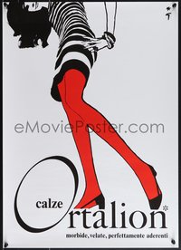6w0816 CALZE ORTALION 19x27 commercial poster 2010s art by Rene Gruau, ultra rare!