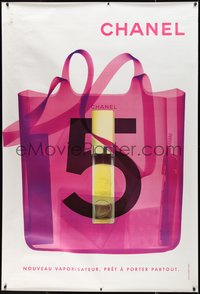6w0064 CHANEL DS 47x69 French advertising poster 2000s shopping bag w/ white background, rare!
