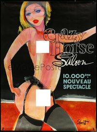6w0018 CRAZY HORSE 46x63 French special poster 1989 Shart art of naked cabaret dancer, rare!