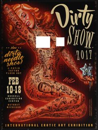6w0858 DIRTY SHOW 2017 18x24 special poster 2017 tattooed Marilyn Monroe by Mitch O'Connell, rare!