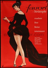 6w0077 FAVORI STRUMPFE 35x50 Swiss advertising poster 1953 sexy Rolf Bangerter art, ultra rare!