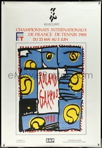 6w0019 FRENCH OPEN 47x69 French special poster 1988 art by Pierre Alechinsky, ultra rare!