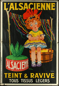 6w0082 L'ALSACIENNE 63x93 Belgian advertising poster 1920s Charles Roux art of child, ultra rare!