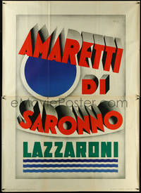 6w0083 LAZZARONI 55x77 Italian advertising poster 1933 cool deco design, ultra rare!