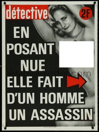 6w0306 LE NOUVEAU DETECTIVE 22x30 French spec. poster 1970s topless, en posant nue, ultra rare!