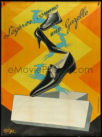 6w0084 LEGERES COMME UNE GAZELLE 44x60 French advertising poster 1935 Robys art, shoes, ultra rare!