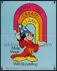 6w0865 MAKE MAGIC WITH STORYTELLING 16x20 special poster 1988 Mickey Mouse from Fantasia, rare!