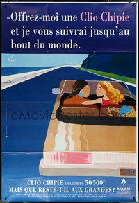 6w0091 RENAULT DS 47x69 French advertising poster 1995 Edmond Kiraz, Clio driving style, ultra rare!