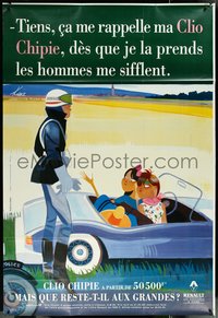 6w0093 RENAULT DS 47x69 French advertising poster 1995 Edmond Kiraz, Clio police style, ultra rare!