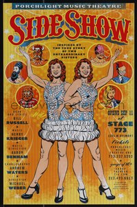 6w0794 SIDE SHOW 11x17 stage poster 2010s conjoined twin sisters by Mitch O'Connell, ultra rare!