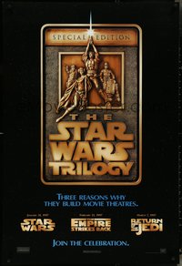6w0581 STAR WARS TRILOGY DS 1sh 1997 George Lucas, Empire Strikes Back, Return of the Jedi!