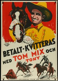 6w0281 DESTRY RIDES AGAIN Swedish 1932 cowboy Tom Mix in his first talking picture, ultra rare!